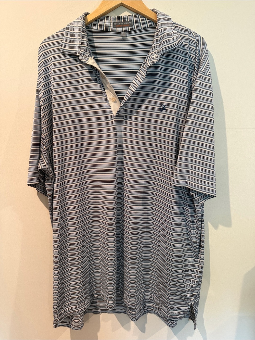Peter Millar Striped Polo - Blue & White